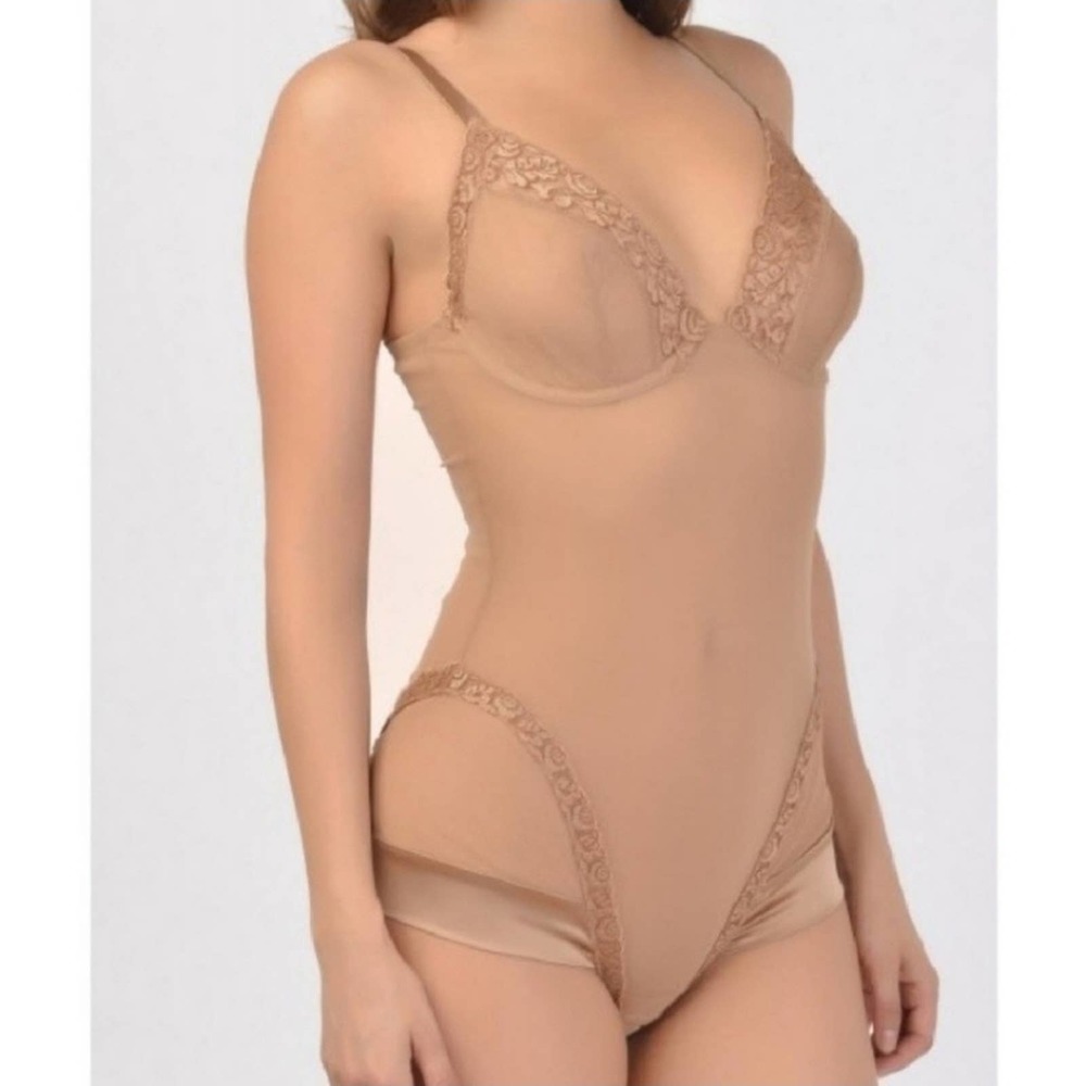 La Perla nude Idylle Silk Trim Bodysuit size 34C